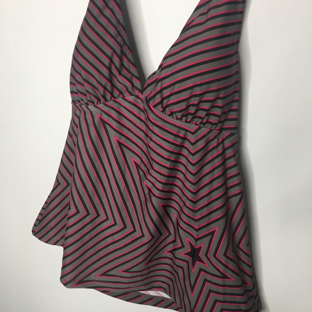 Converse Tankini Halter Bathing suit top striped